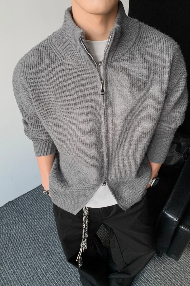 1506/QD950/P53拉链立领开衫毛衣男秋季美式针织衫外套宽1,男装针织衫/毛衣,星座1506