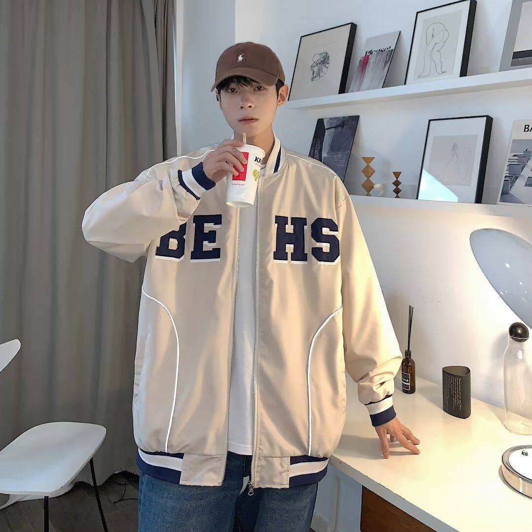 1506/Q6660/P44美式复古棒球服男女春秋季情侣百搭休闲夹克外套1图片
