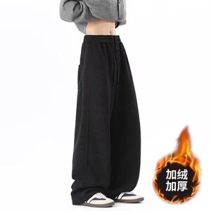 1506/QRA1450/P40冬季廓形直筒抽绳卫裤宽松休闲长裤2图片