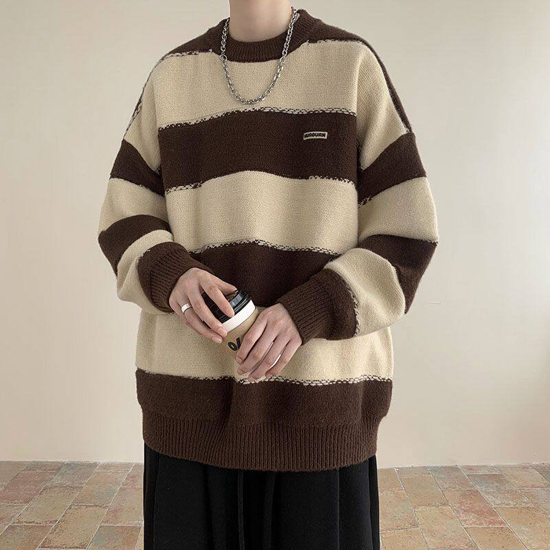 1506/QMY0010/P48北欧风费尔岛毛衣开衫外套男慵懒风针织衫内搭，男装针织衫/毛衣，星座1506