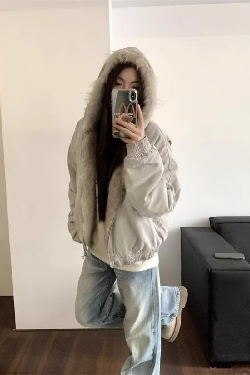 1506/Q86130/P90潮座山雕毛绒连帽棉服男女2025冬季加厚棉衣1,男装棉衣,星座1506