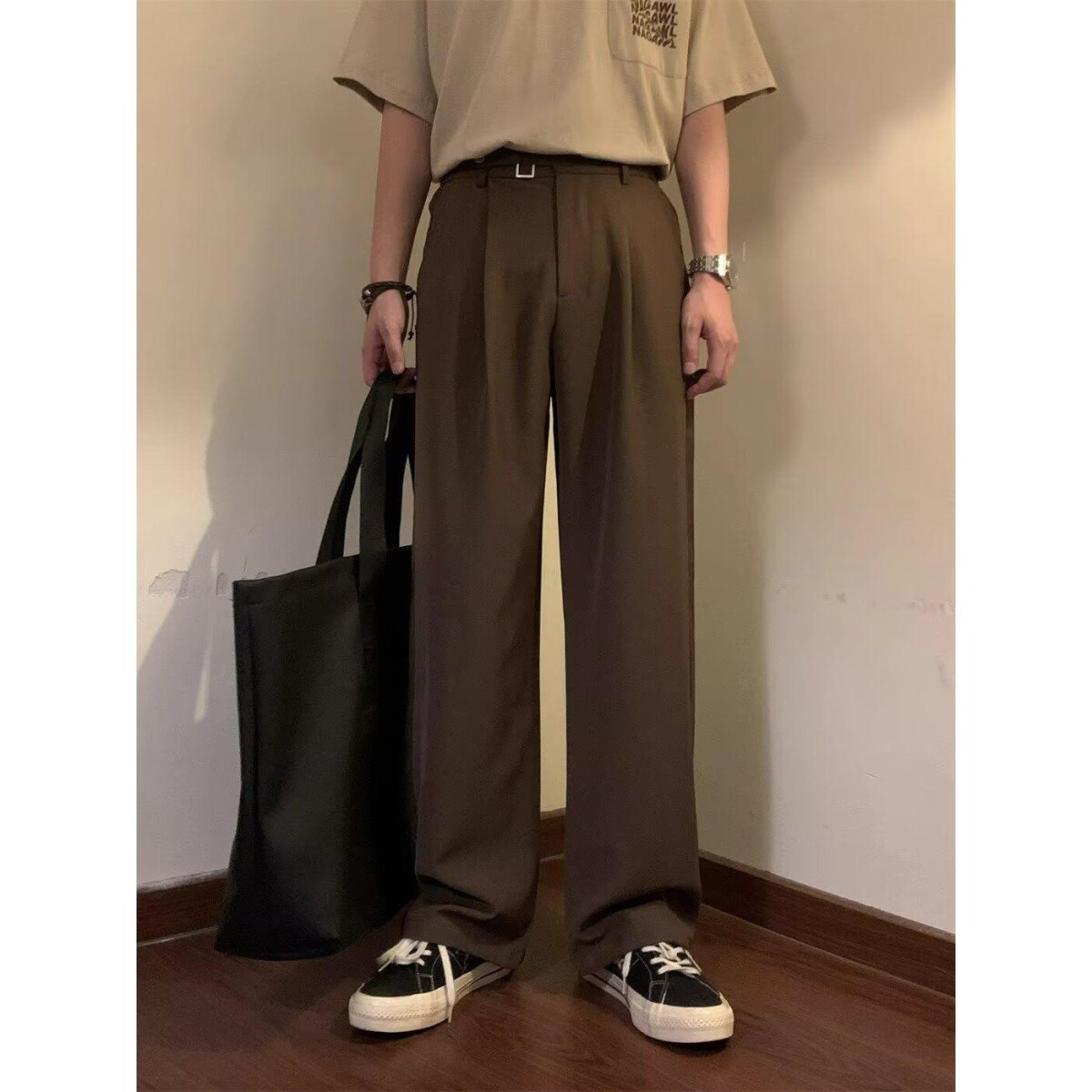 1506/QK410/P43新款美式复古潮牌直简纯色垂感休闲百搭西裤长裤男,男装西裤,星座1506