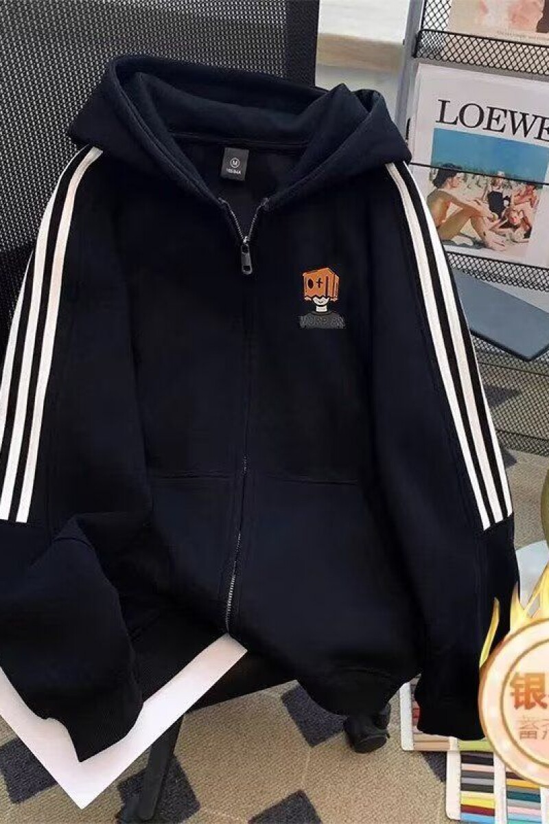 1506/QRL6760/P57卫衣男连帽春秋季港风宽松潮牌印花百搭外套1,女装短外套,星座1506