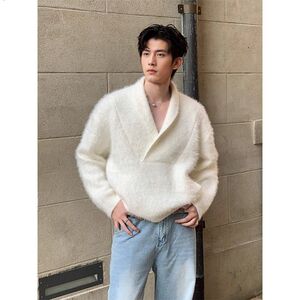 1506/QMY95500/P62针织衫男女秋冬韩系轻奢水貂毛绒潮流毛衣外套2图片