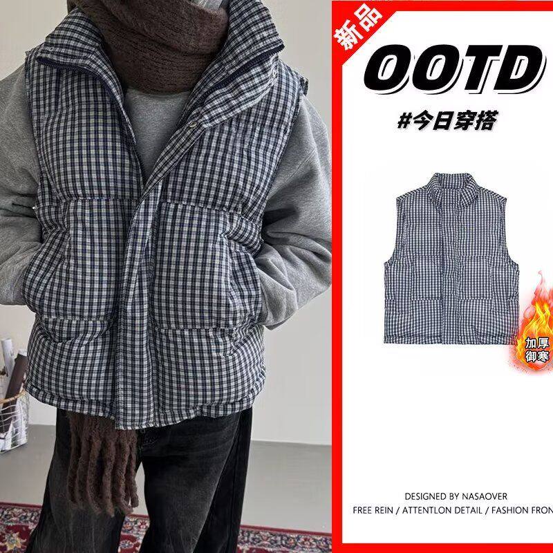 1506/Q88030/P53复古多口袋工装马甲男日系bf风坎肩背心棉衣外套图片
