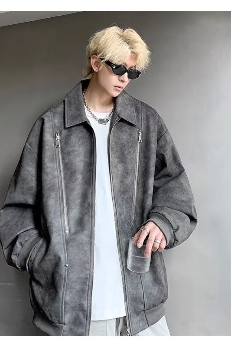 1506/QHSL20/P64夹克外套男春秋冬皮衣机车翻领美式夹克外套男,男装夹克,星座1506