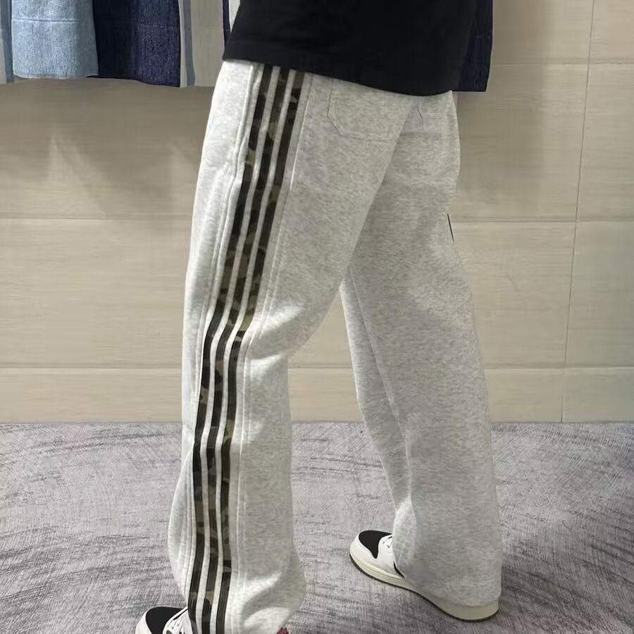 1506/QGK450/P42三条杠迷彩条纹运动卫裤男冬加绒加厚美式2,男装休闲裤,星座1506