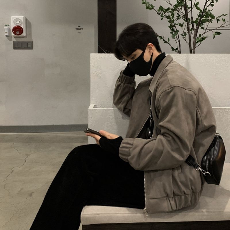 1506/QJ400/P53潮牌高级感小众设计感拼接麂皮绒夹克1,男装夹克,星座1506