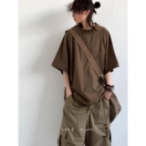 1506/Q328/P41夏季日系基础款纯色短袖T恤男女宽松五分袖上衣潮牌，男装T恤，星座1506