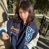1506/QWT440/P56潮美式重工字母植绒刺绣棒球服男秋季宽松夹克，男装夹克，星座1506