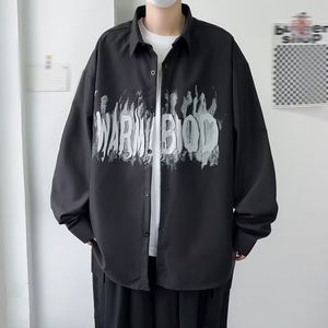 1506/Q8040/P38潮牌印花长袖衬衫男寸衣痞帅高级感休闲青少年外套，男装衬衫，星座1506