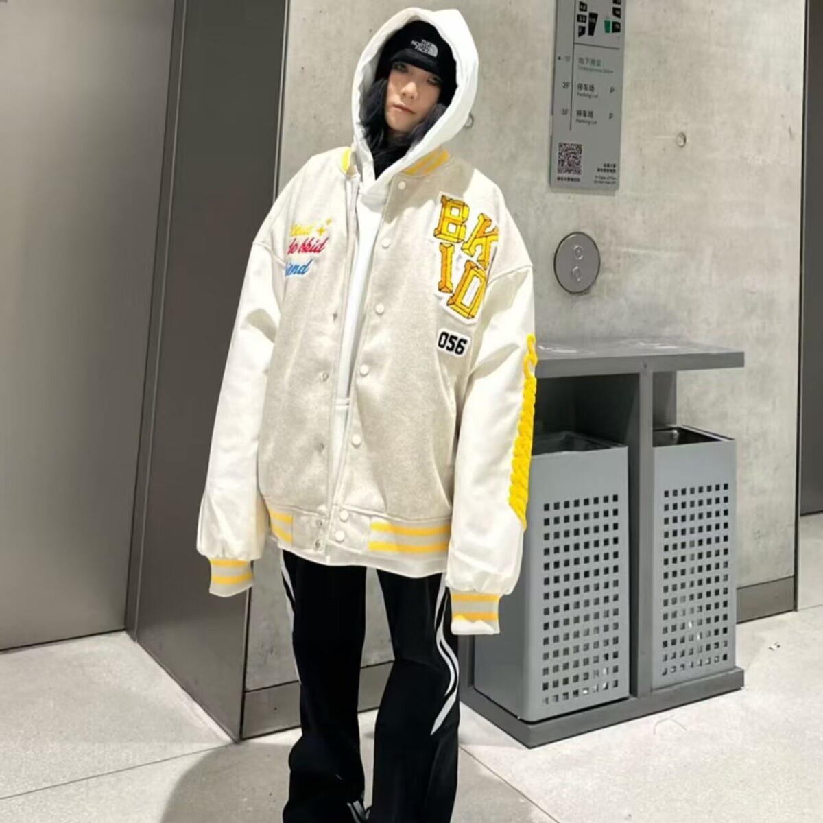 1506/QWT440/P56潮美式重工字母植绒刺绣棒球服男秋季宽松夹克1,男装夹克,星座1506