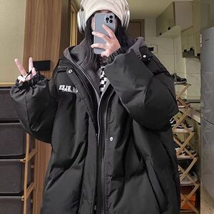 1506/MY106/P70美式oversize棉服男女冬季学生假两件加厚棉衣棉袄图片