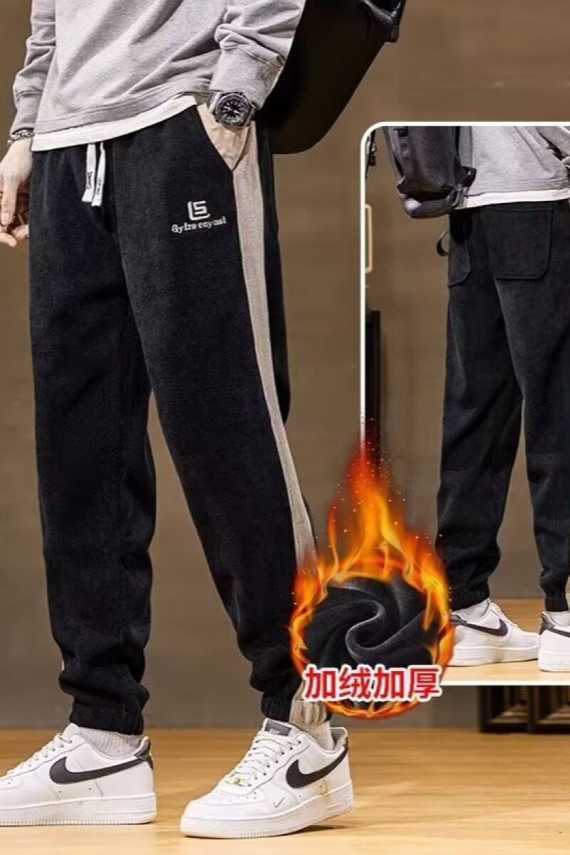 1506/QK1400/P32秋冬款男士宽松大码裤子加绒加厚保暖卫裤,男装休闲裤,星座1506
