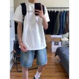 1506/Q8180/P39夏季短裤男潮牌小众宽松大码运动休闲五分裤牛仔裤，男装牛仔裤，星座1506