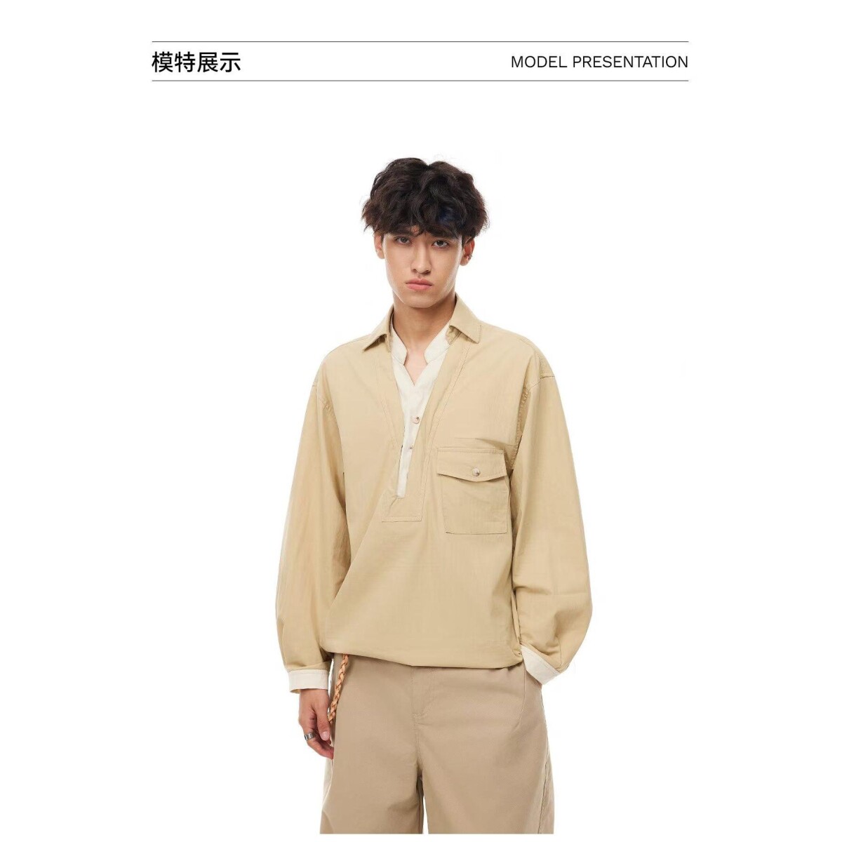 1506/QJ490/P48山系工装衬衫男长袖2025秋潮牌休闲夹克外套2025年,男装衬衫,星座1506