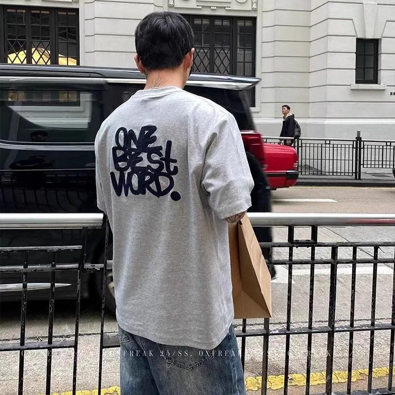 1506/Q10340/P39索罗娜螺纹领口潮牌字母刺绣高品质短袖T恤,男装T恤,星座1506