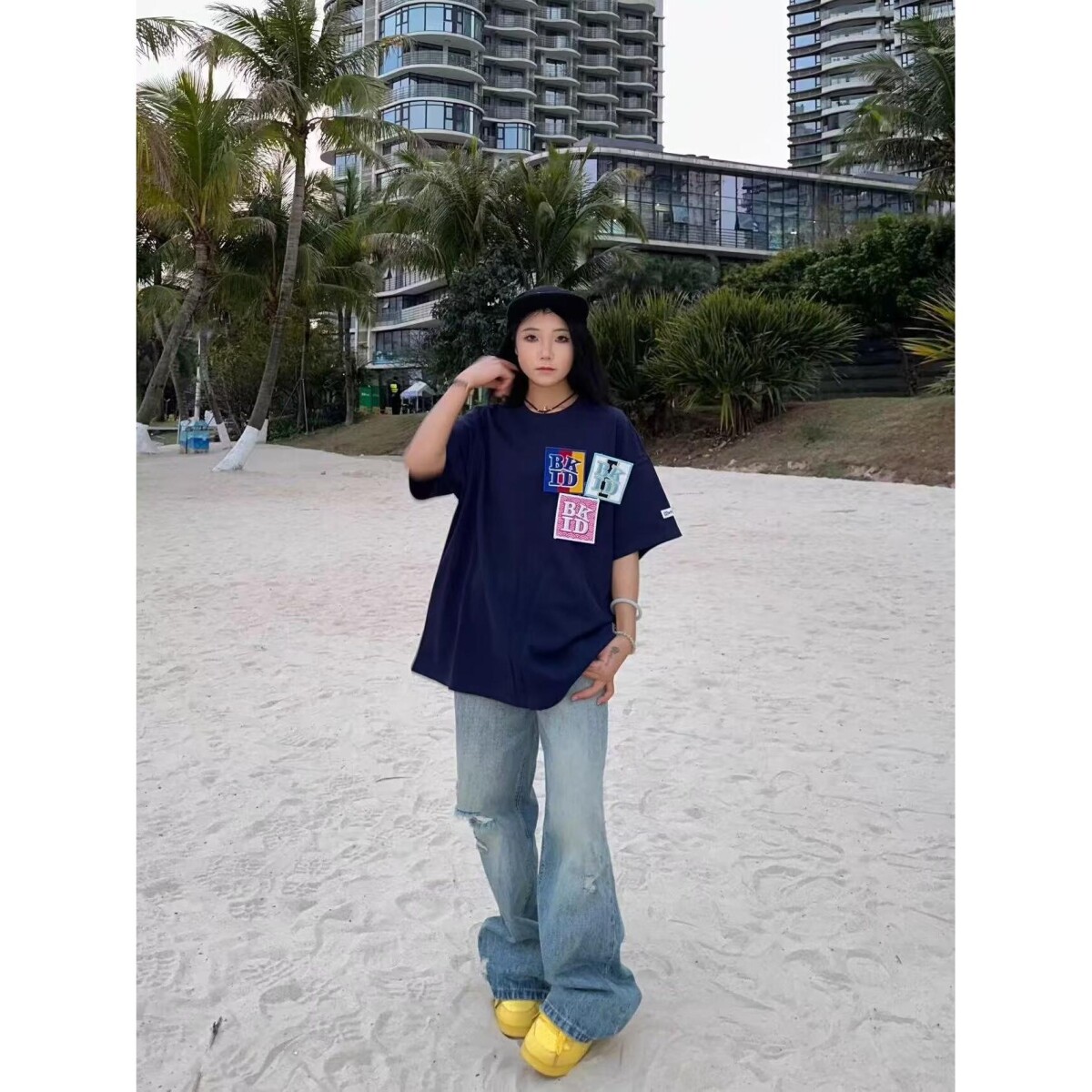1506/QAT5110/P42贴标刺绣短袖T恤牌夏宽松五分袖潮流ins简约1,男装T恤,星座1506