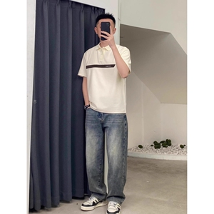 1506/Q260/P34夏季高端撞色翻领polo衫男短袖休闲百搭半袖t恤男1图片