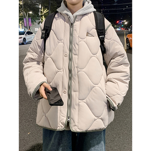 1506/MY108/P85葫芦格街头立领宽松菱形格男女棉衣美式棉服外套2图片