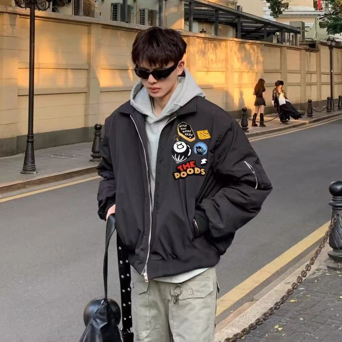 1506/QA090/P71高街徽章字母刺绣棒球服秋季男女夹克外套1,男装夹克,星座1506