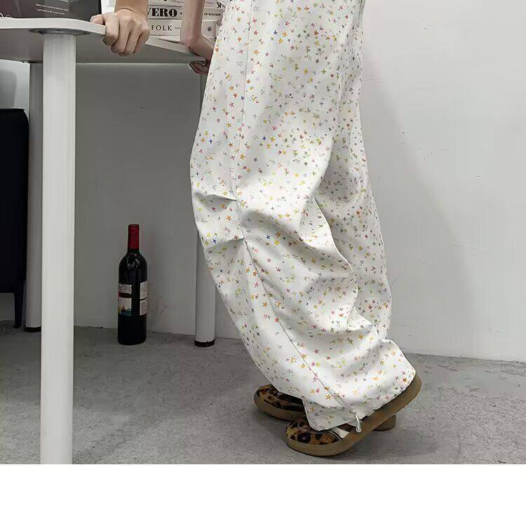 1506/QA80310/P39宽松休闲裤男流百搭裤子夏季坠感阔腿拖地长裤,男装休闲裤,星座1506