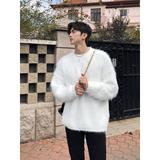 1506/QM020/P56白色水貂绒软糯毛衣男士秋冬季针织衫2，男装针织衫/毛衣，星座1506