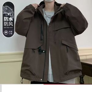 1506/QWT180/P70秋季新款潮牌痞帅连帽机能冲锋衣工装夹克外套图片