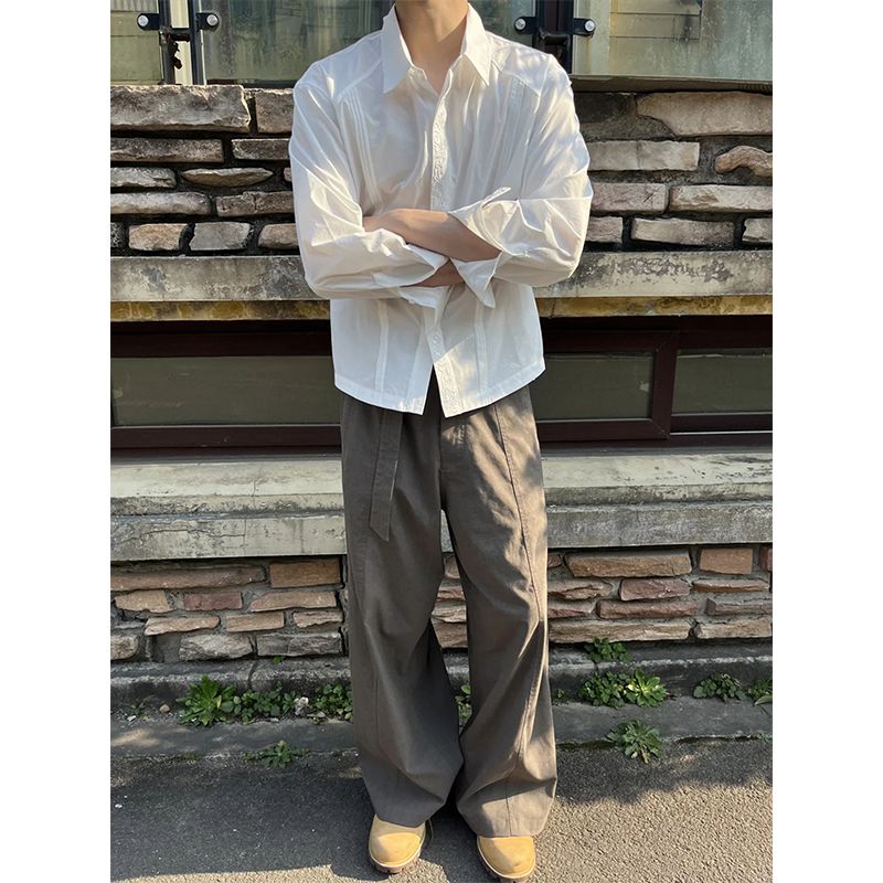 1506/QA67120/P44永生花刺绣衬衫男高级感长袖上衣,男装衬衫,星座1506