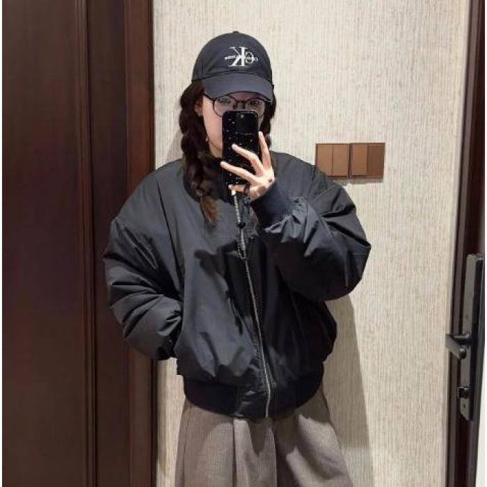 1506/Q7770/P69【可压图】飞行员夹克棉服女冬廓形棒球服外套棉衣,男装夹克,星座1506