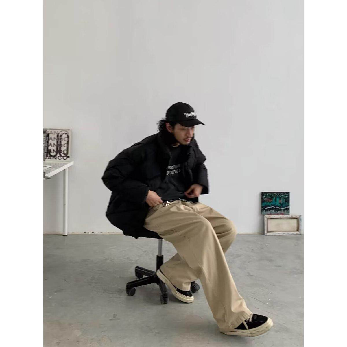1506/QHR050/P47休闲裤子男百搭棉麻宽松亚麻裤韩版潮流长裤直筒图片