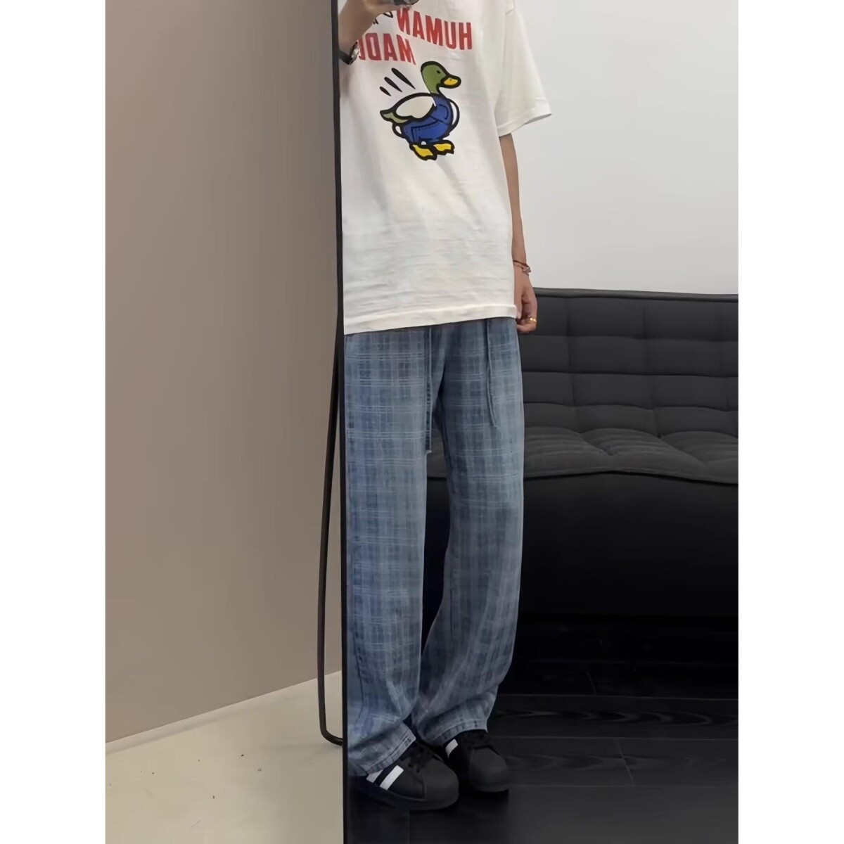 1506/QB2370/P49宽松休闲裤男百搭裤子薄款坠感阔腿拖地长裤,男装休闲裤,星座1506