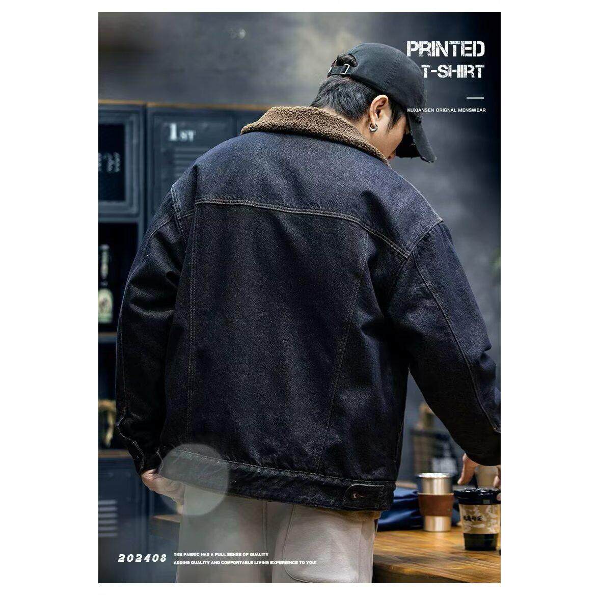 1506/Q9290/P75新款美式复古棉服男士工装夹克棉衣图片