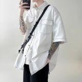 1506/Q5630/P36复古衬衫男夏装学生宽松趣味新款男装上衣外穿，男装衬衫，星座1506