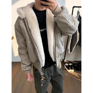 1506/JW2661/P124新款卫衣港风宽松简约连帽卫衣开衫男女同1图片
