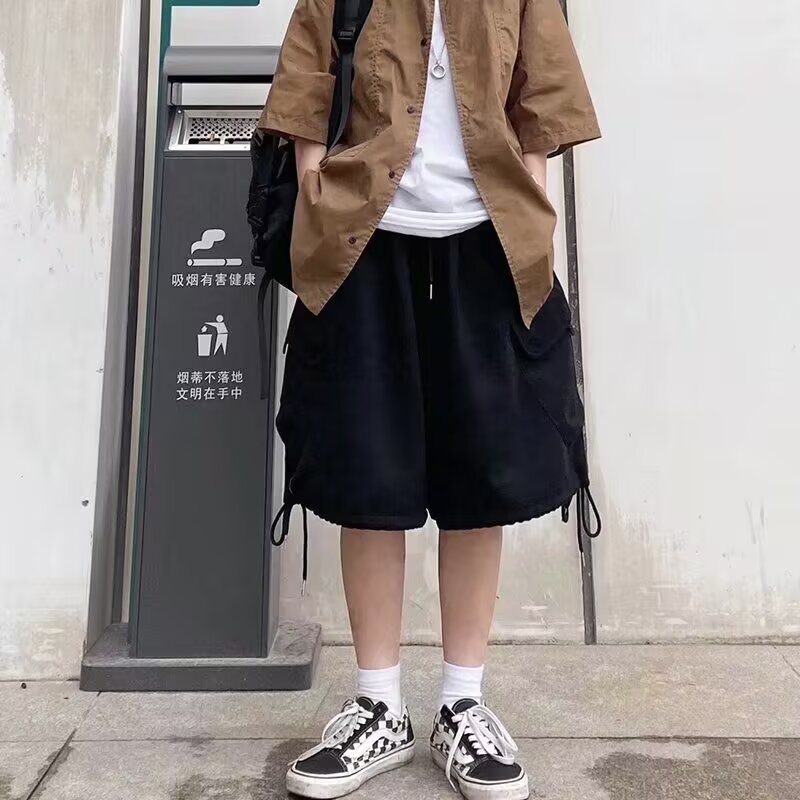 1506/QD450/P34日系大口袋工装直筒短裤男女同款潮牌休闲五分裤,男装牛仔裤,星座1506