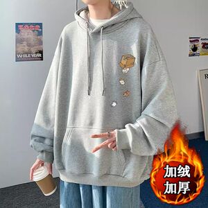 1506/Q贝贝绒J145箱小猫0/P39秋冬季港风宽松潮牌印花百搭外套图片