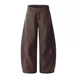 1506/QK1430/P53高级弯刀西裤拼接铆钉休闲裤男女垂坠感拖地裤子1，男装西裤，星座1506