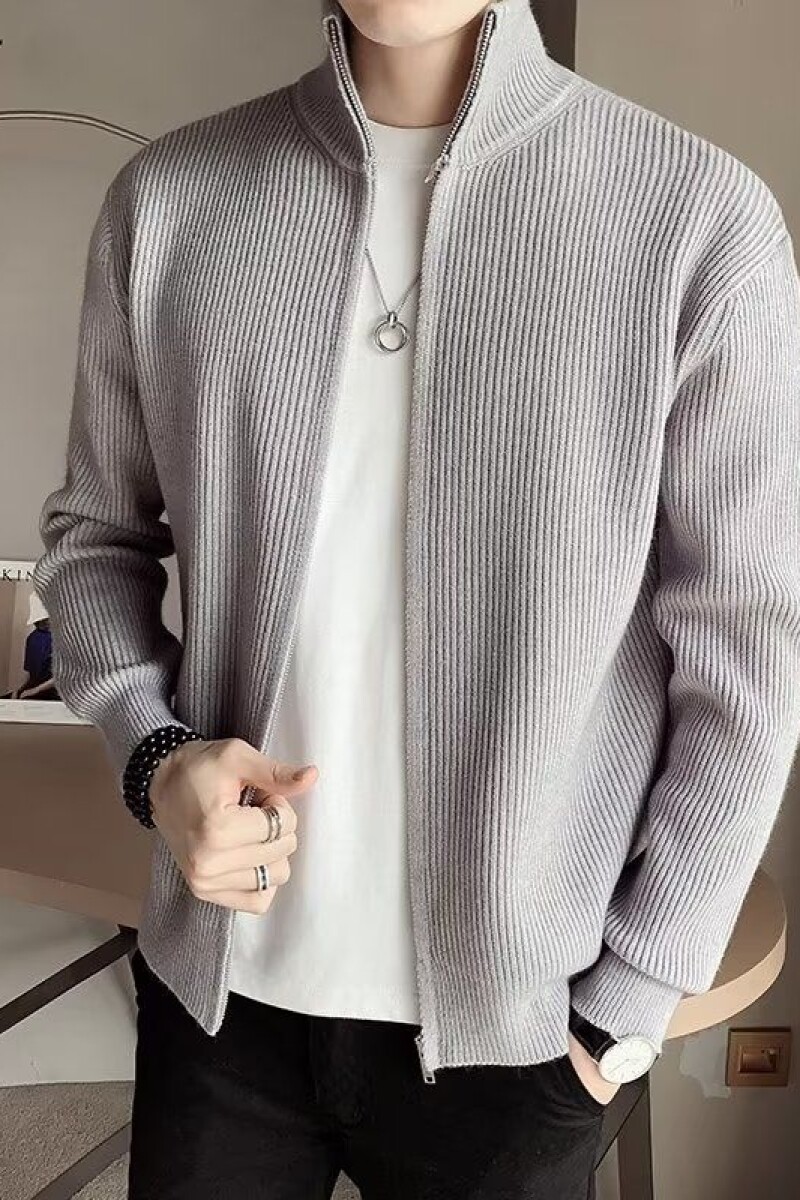 1506/Q16030/P56立领极简风拉链毛衣休闲复古男女开衫厚毛衣外1,男装针织衫/毛衣,星座1506