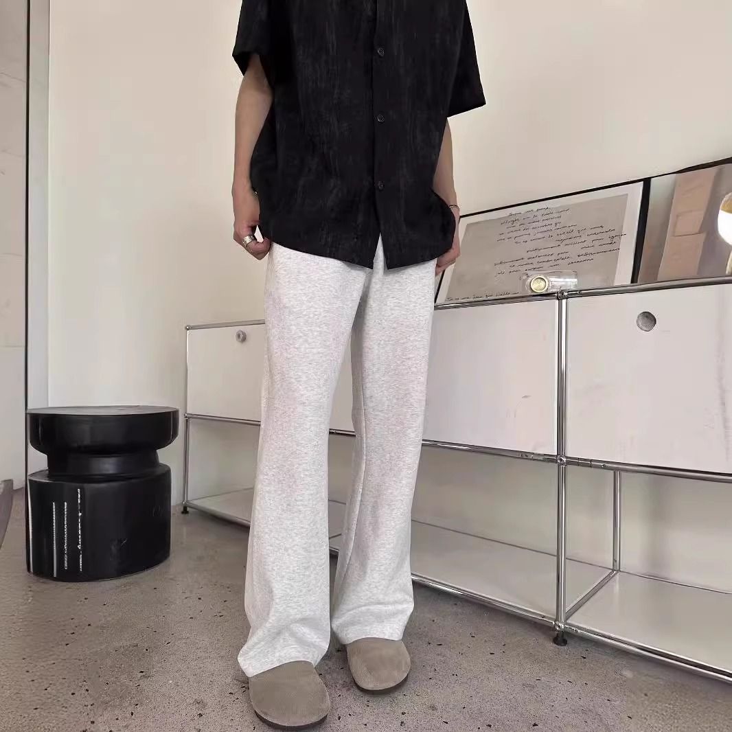 1506/QCK1200/P46美式白灰色微喇镰刀卫裤男弯刀休闲长裤1,男装休闲裤,星座1506