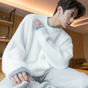 1506/Q23390/P62秋冬加厚毛衣男韩版潮流宽松日系针织衫冬季外套2图片