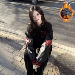 1506/Q2-M80920/P79美式复古盾徽撞色夹克男女校园风外套1图片