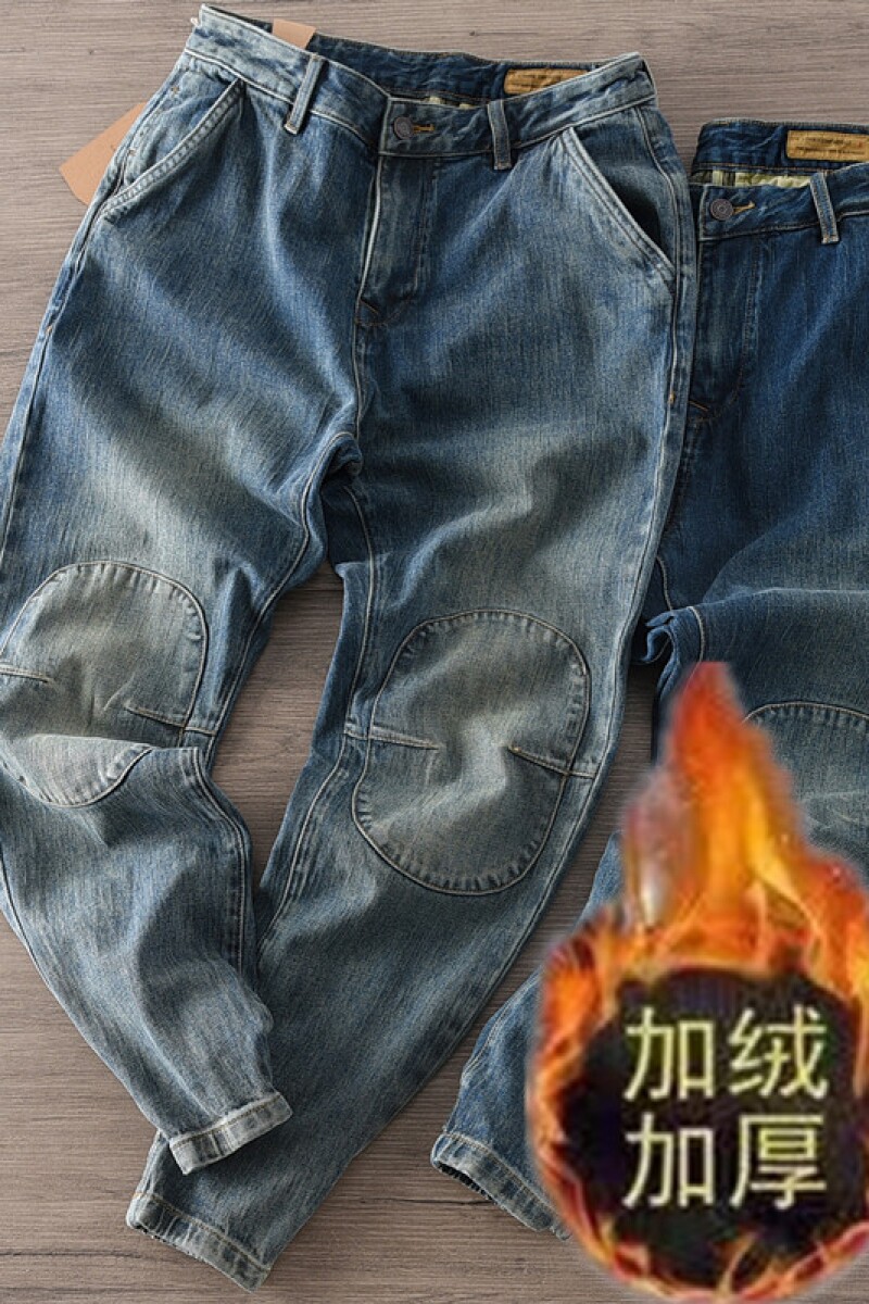 1506/Q20230/P57春秋加绒砂洗做旧立体补丁牛仔裤男长裤小脚裤1,男装牛仔裤,星座1506
