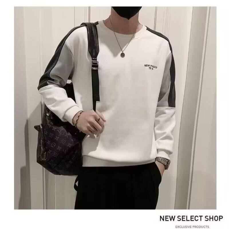 1506/QA0020/P36印花秋冬卫衣男春秋季韩版新款圆领宽松上衣图片