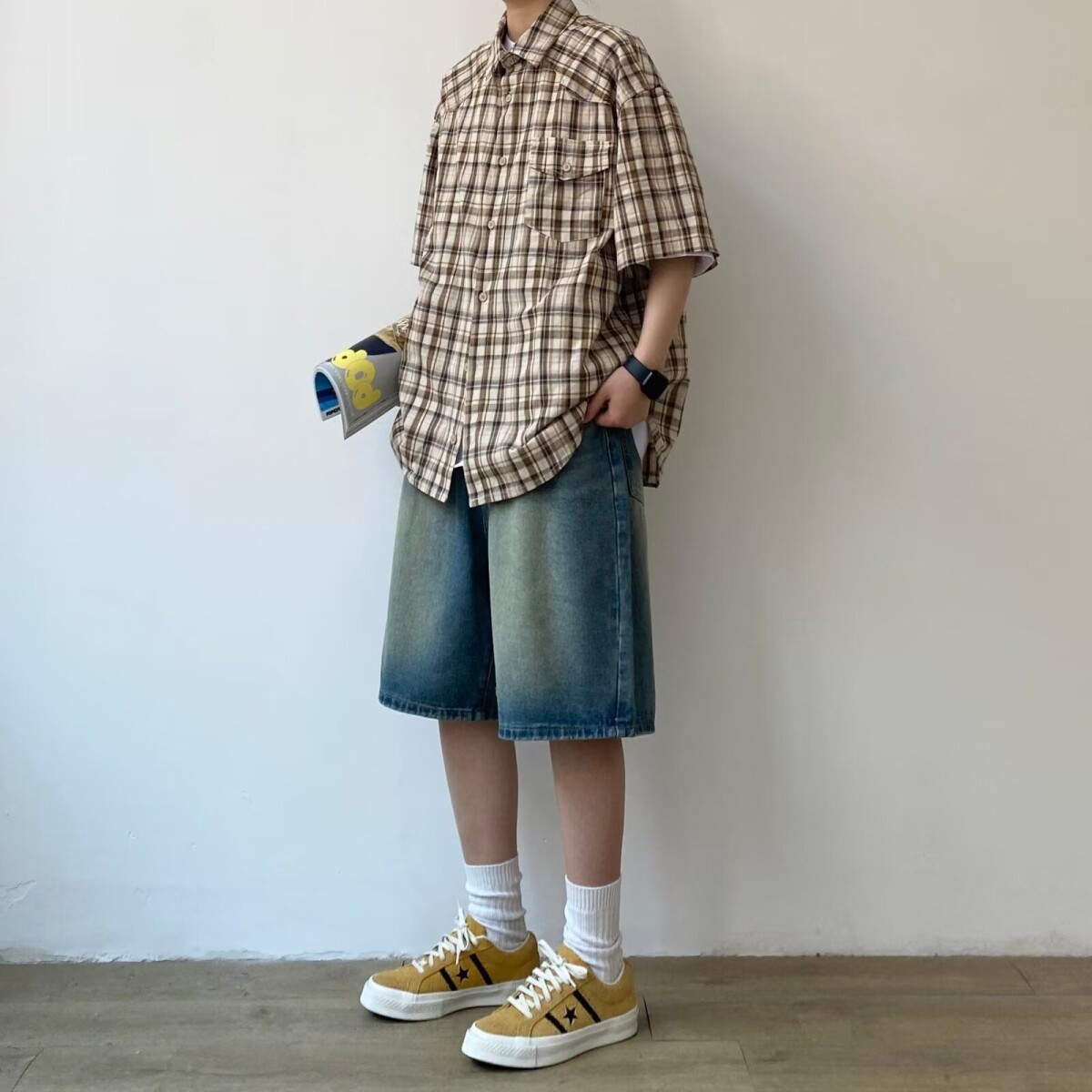 1506/QC1260/P40复古衬衫男夏装港风学生宽松男装上衣外穿,男装衬衫,星座1506