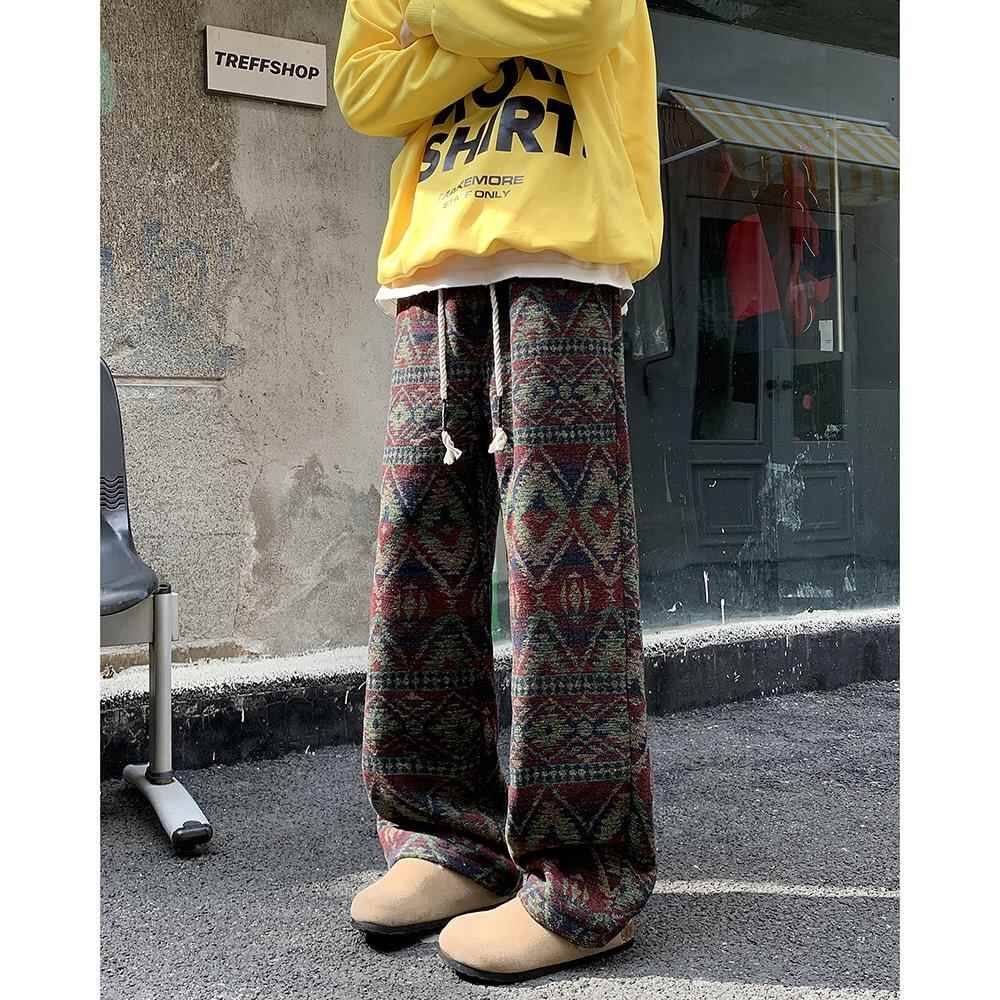 1506/QCT170/P29休闲裤男美式复古裤子潮流宽松阔腿直筒裤长裤图片