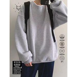 1506/QTP615090/P49加绒圆领长袖上衣冬季加绒运动休闲卫衣1图片