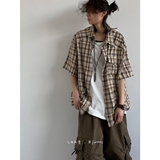 1506/QC1260/P40复古衬衫男夏装港风学生宽松新款男装上衣外穿，男装衬衫，星座1506