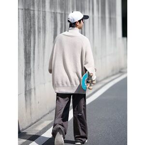 1506/Q76020/P59秋冬新款开衫毛衣美式复古休闲V领针织衫男图片