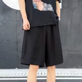 1506/QD10710/P36后松紧高腰显瘦阔腿男女纯色气质短裤休闲裤，男装牛仔裤，星座1506